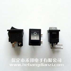 弯脚KCD1-104船型开关 黑色